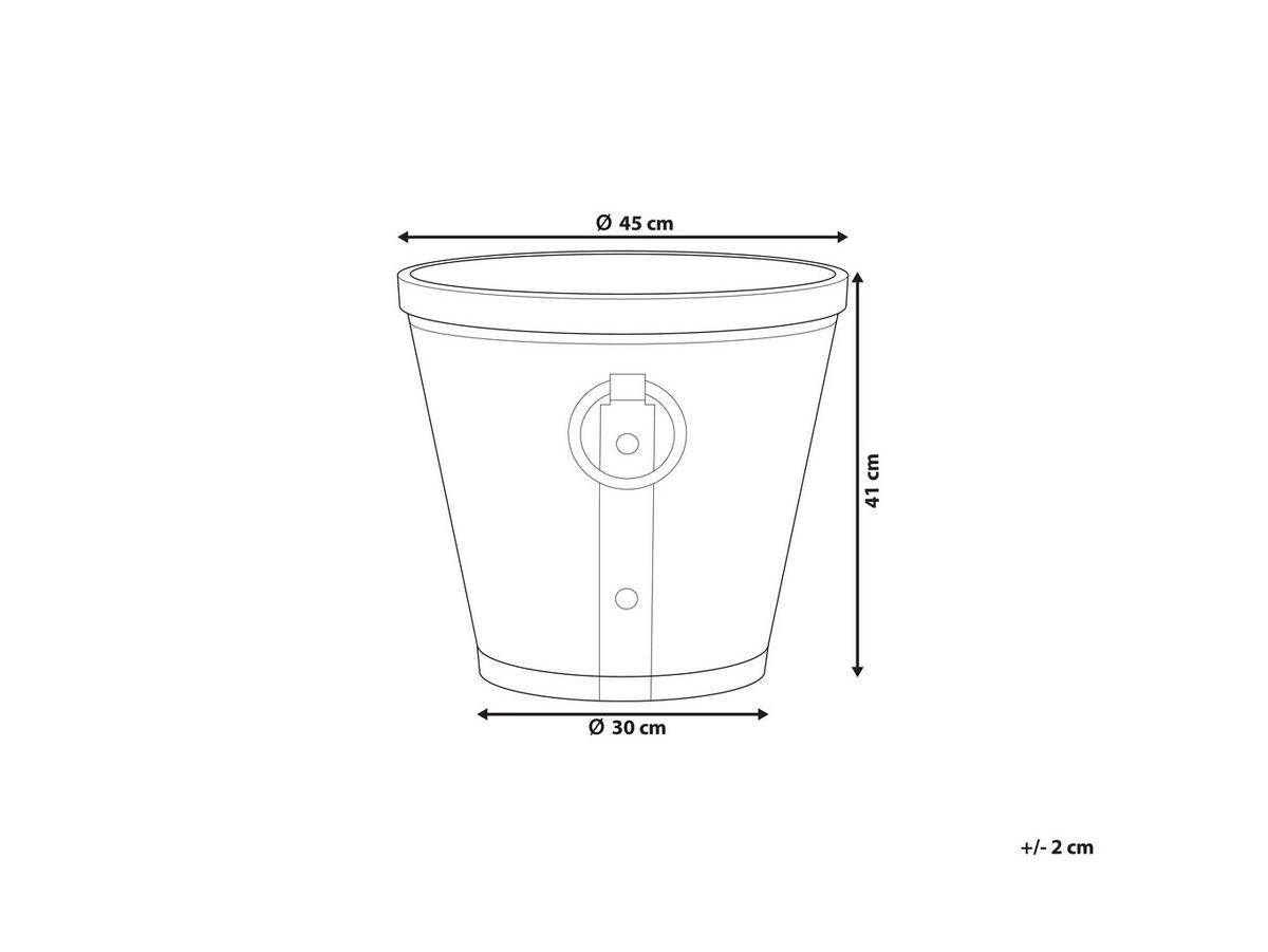BLUMENTOPF grau rund 45/45/41 cm Vari - Grau, Stein (41cm) - Beliani