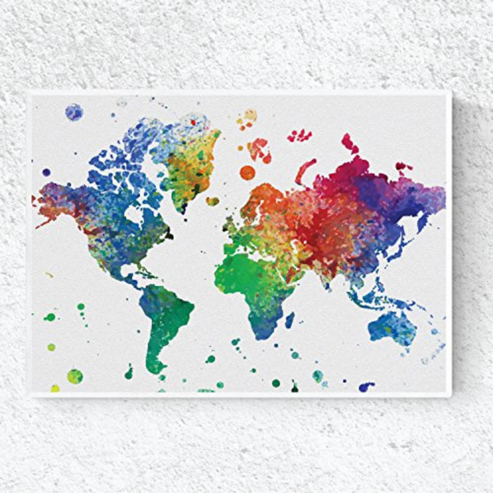 POSTER Weltkarte Vollfarbe A4 Rahmenlos - Klar, Papier (29.7/5/21cm) - Nacnic