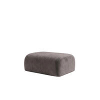 HOCKER, Sitzhocker, Velvet-Stoff Bluvel, Aschgrau, GRETA - Grau, Holz (91/40/89cm) - Kaiser Möbel