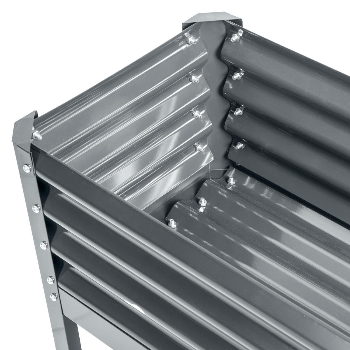 HOCHBEET, Silber, Stahl - Silberfarben, Metall (45/80/100cm) - Outsunny