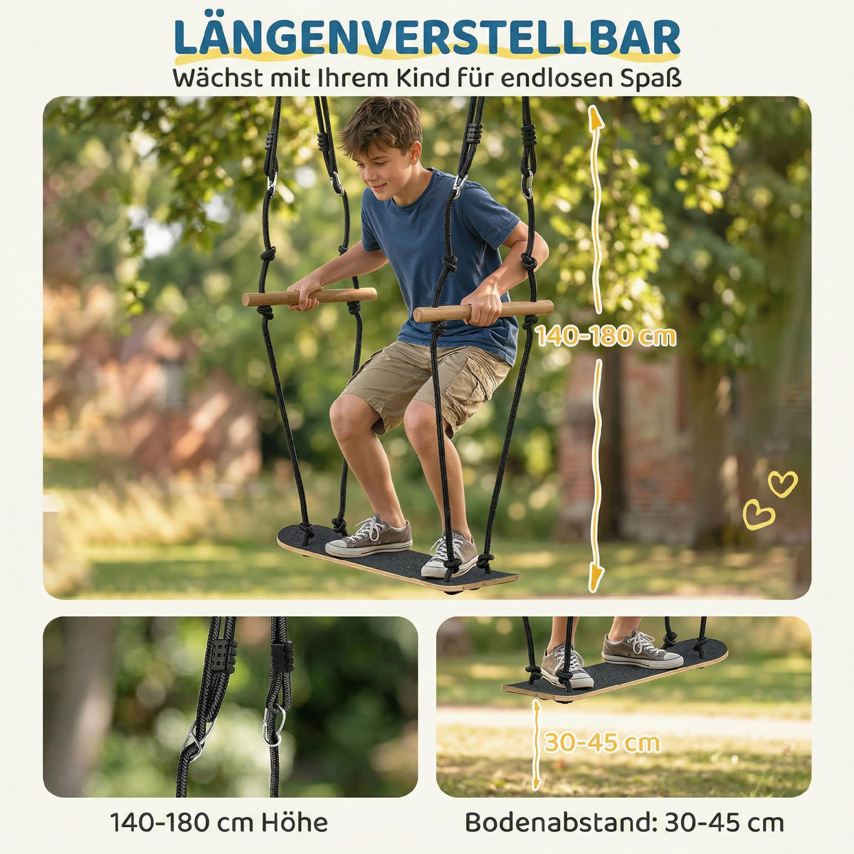 SCHAUKE DE-09349 Schwarz - Naturfarben, Holz (40/79cm) - ComfortXL