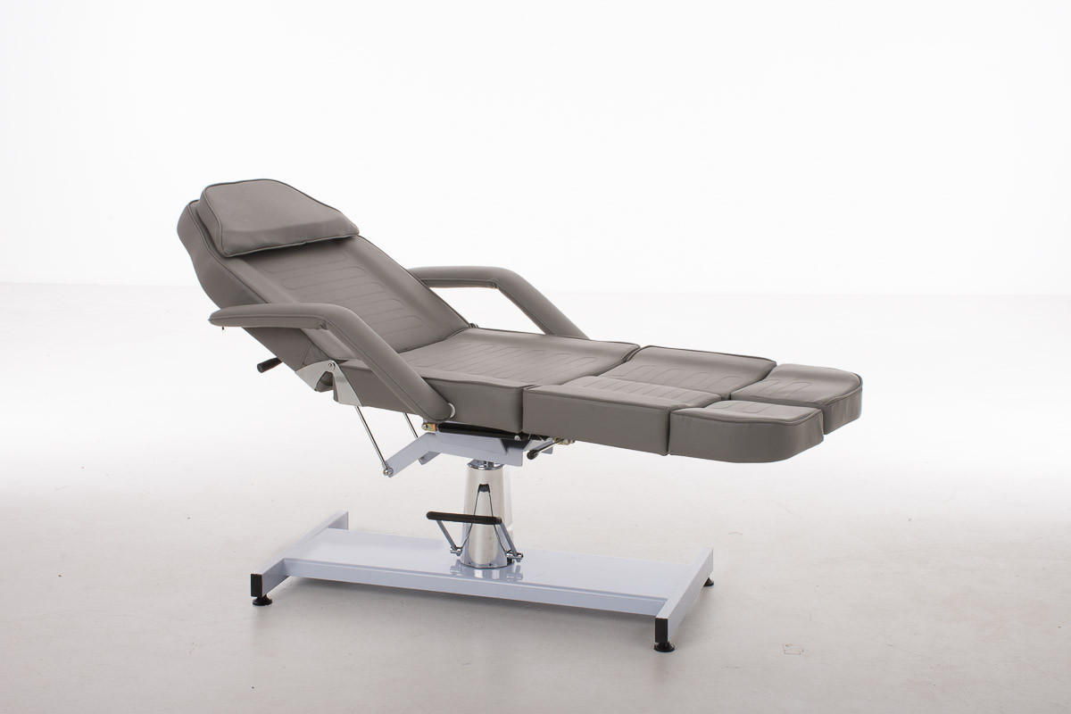 KOSMETIKLIEGE Passau hydraulisch 86x185x185cm Kunstleder Grau Massageliege - Grau, Kunststoff (86/185/185cm) - DELUKE