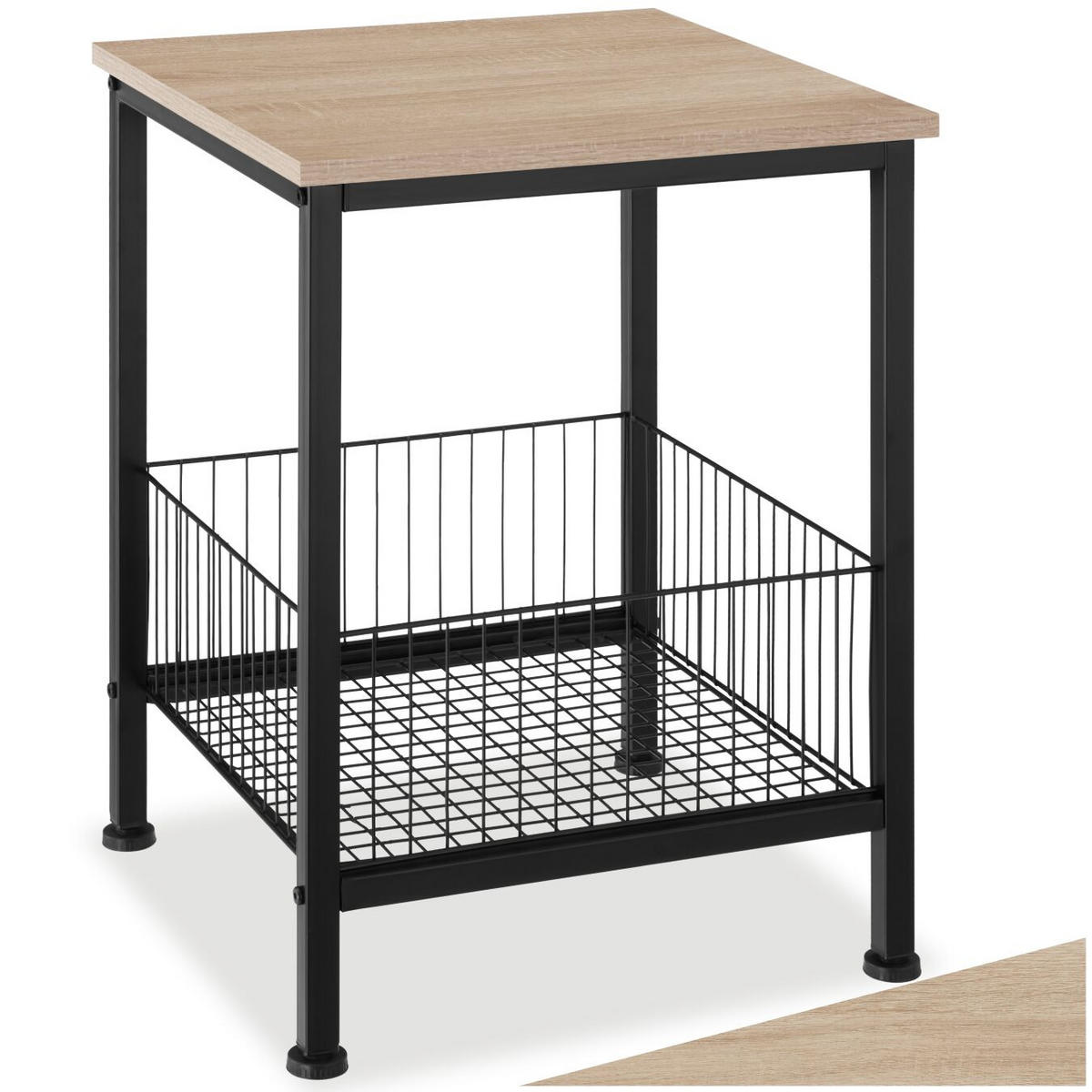 BEISTELLTISCH Grimsby,40 x 40 x 55,5 cm,Industrial Holz hell, Eiche Sonoma - Naturfarben, Holzwerkstoff (40/40/55.5cm) - tectake