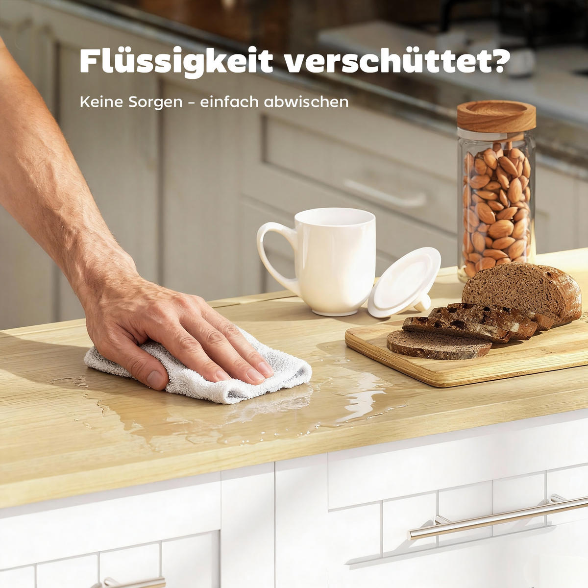 KÖKSÖ i MDF, vit - Vit/Silverfärgad, Träbaserade material/Metall (65/91/129cm) - HOMCOM