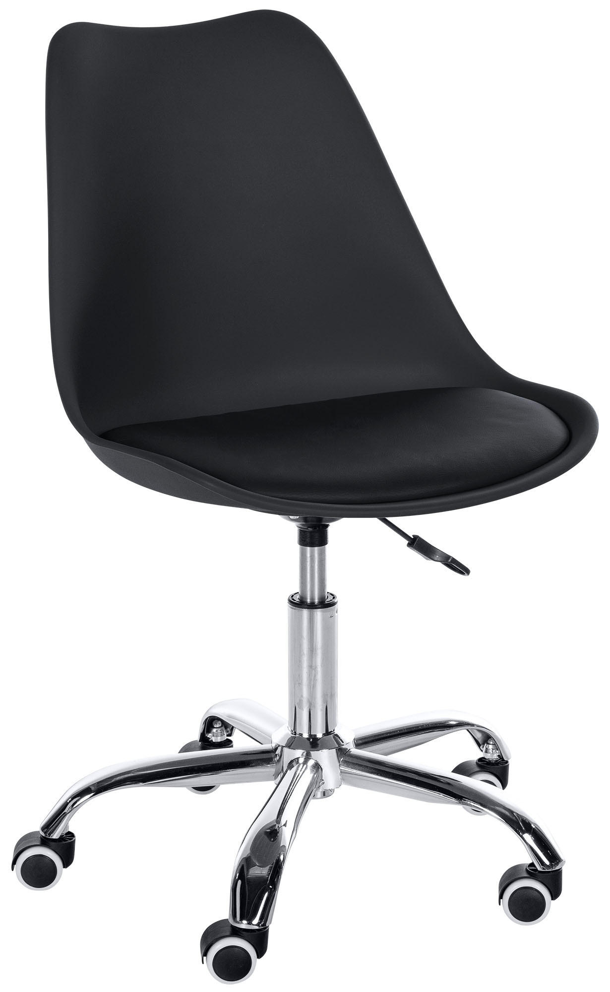 HOCKER Kunststoff schwarz - Chromfarben/Schwarz, Kunststoff/Metall (51/78/55cm) - CLP
