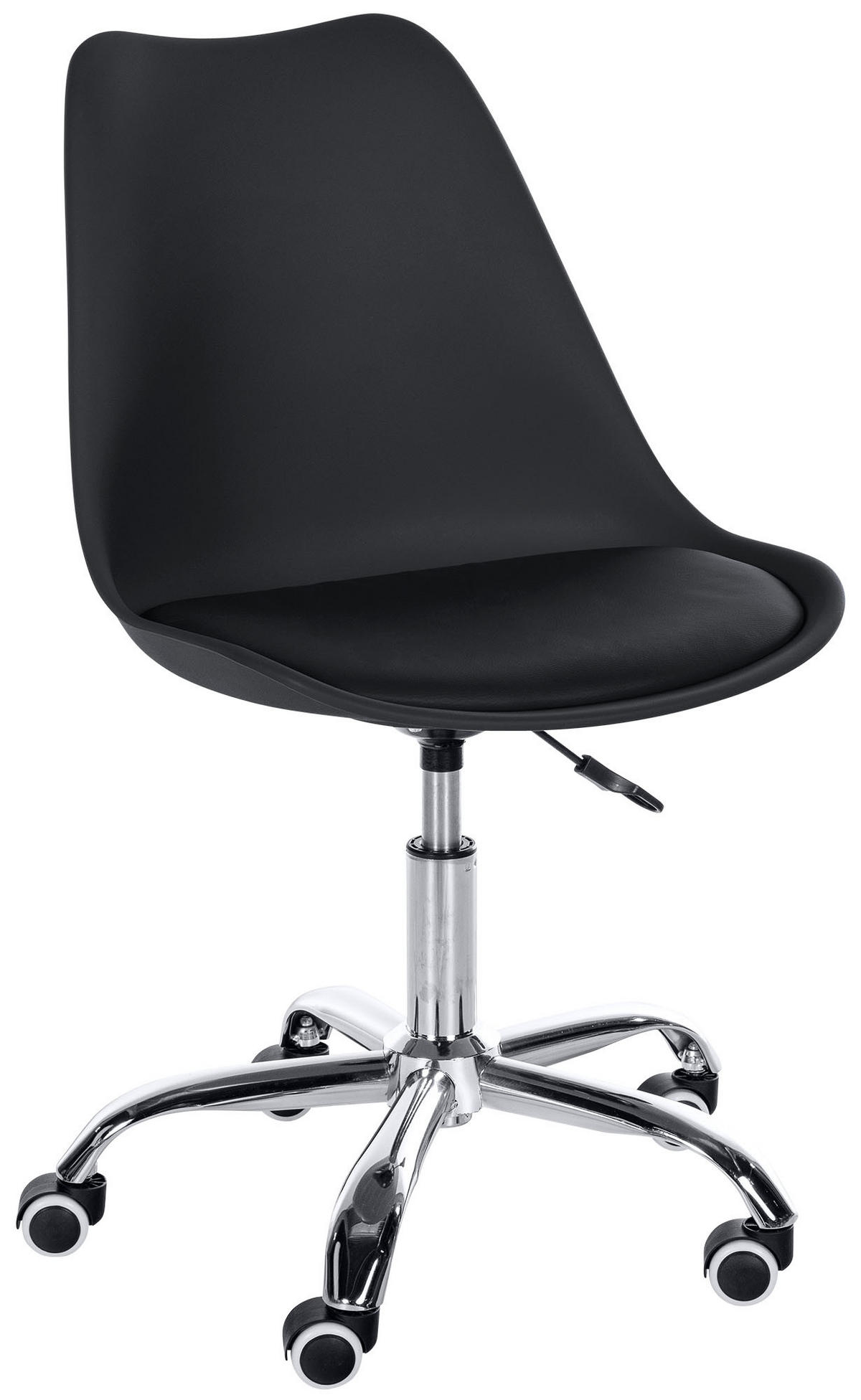 HOCKER Kunststoff schwarz - Chromfarben/Schwarz, Kunststoff/Metall (51/78/55cm) - CLP