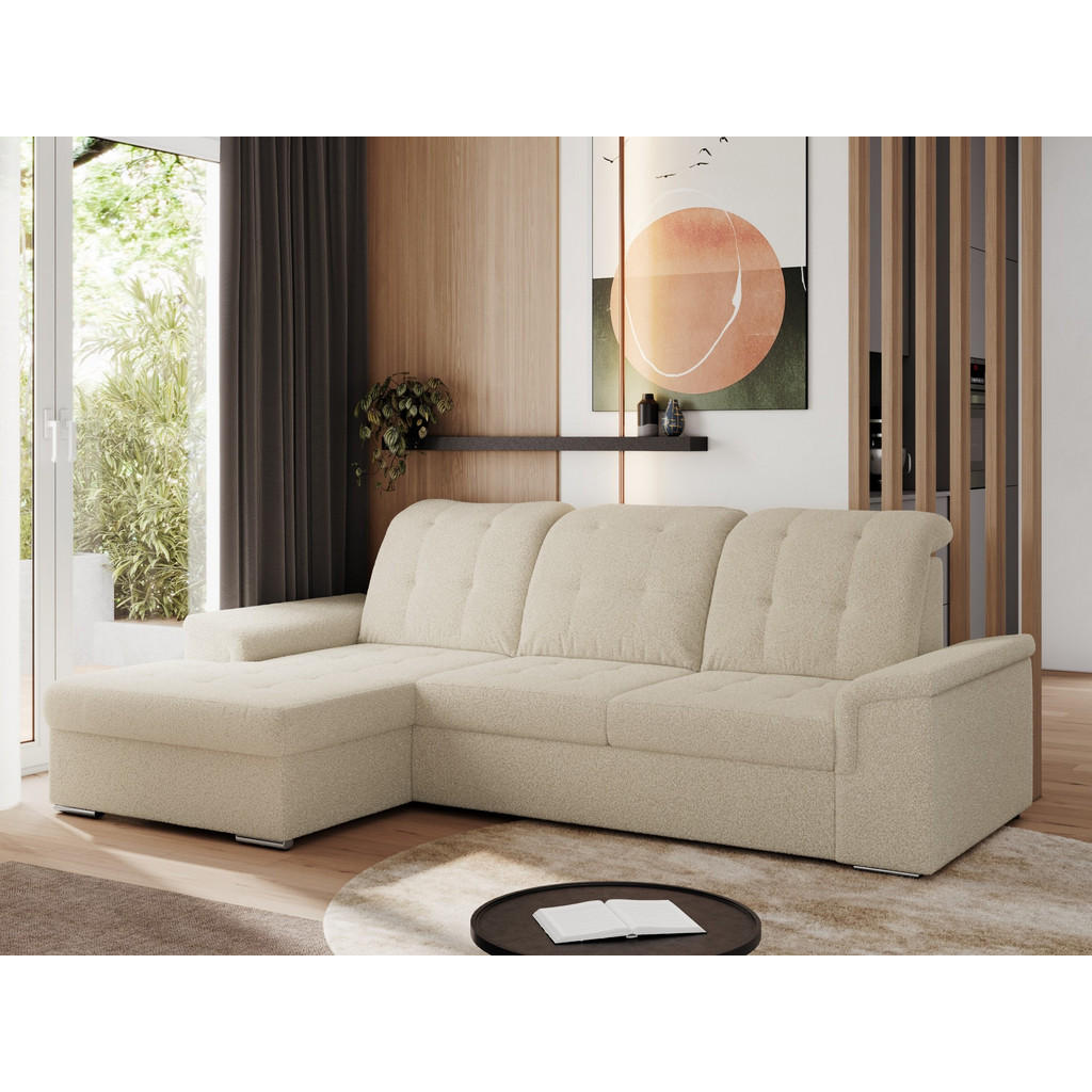 Thumbnail - Ecksofa, Beige, Textil, 4-Sitzer, L-Form,L-Form, 256x160 cm, Oeko-Tex®, Wohnzimmer, Sofas & Couches, Wohnlandschaften, E...