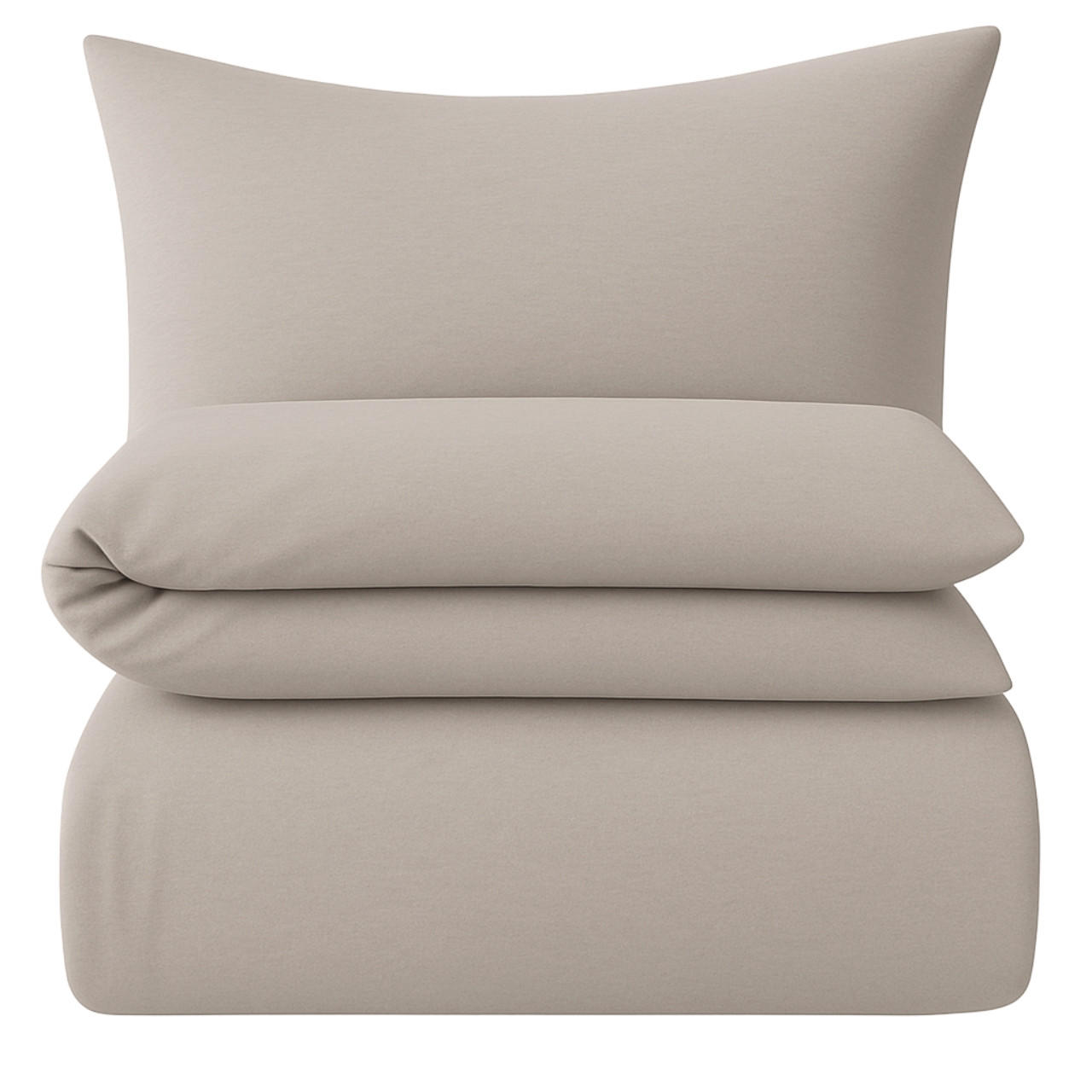 BETTWÄSCHE 135x200 Interlock Jersey Bettbezug einfarbig Baumwolle Kiesel Grau Uni - Made in Germany - Graubraun, Textil (135/200cm) - Carpe Sonno