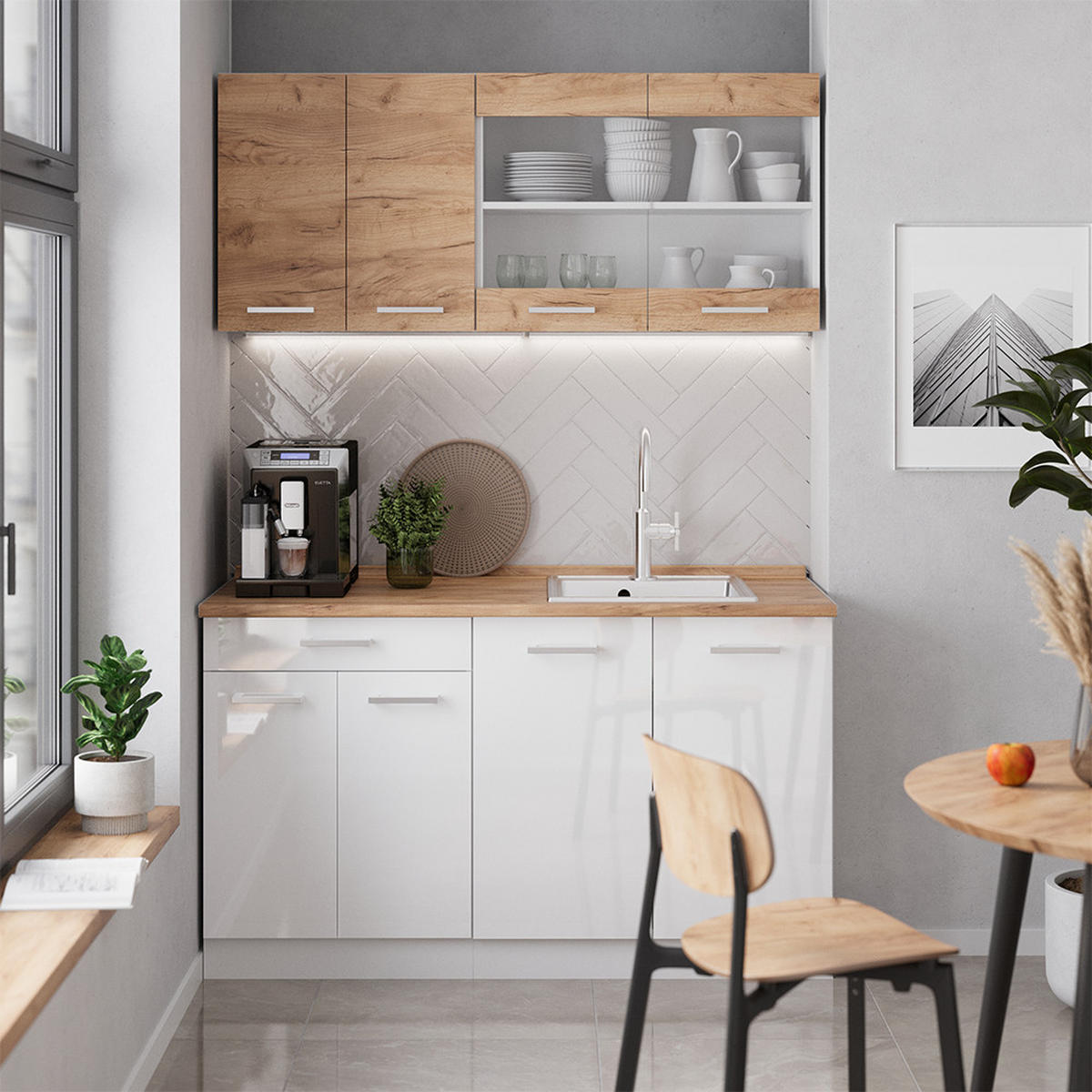 Honigeiche/Weiß, Holzwerkstoff (140/81.6/60cm) - Vicco