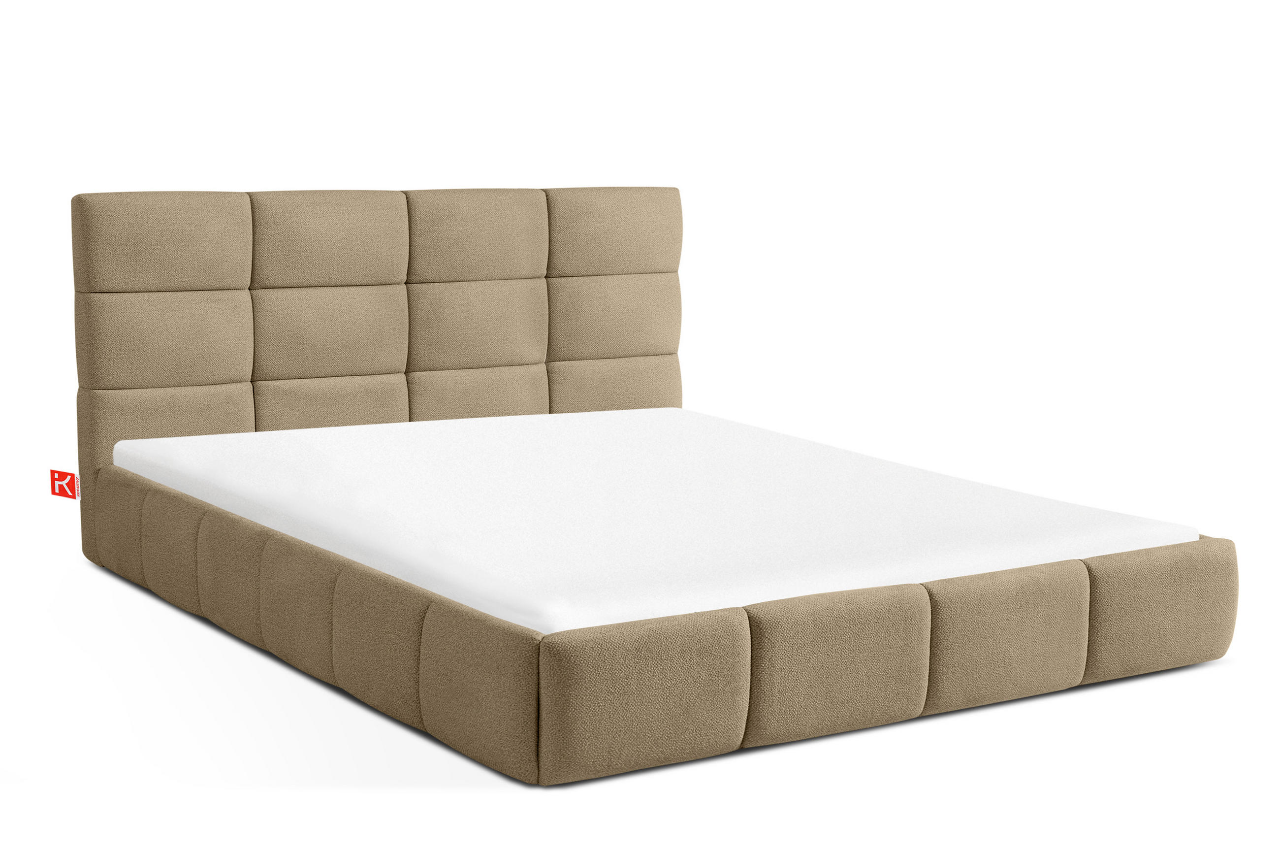 POLSTERBETT ALTOS Bouclé, gelb - Gelb, Holz/Holzwerkstoff (160/200cm) - KONSIMO®