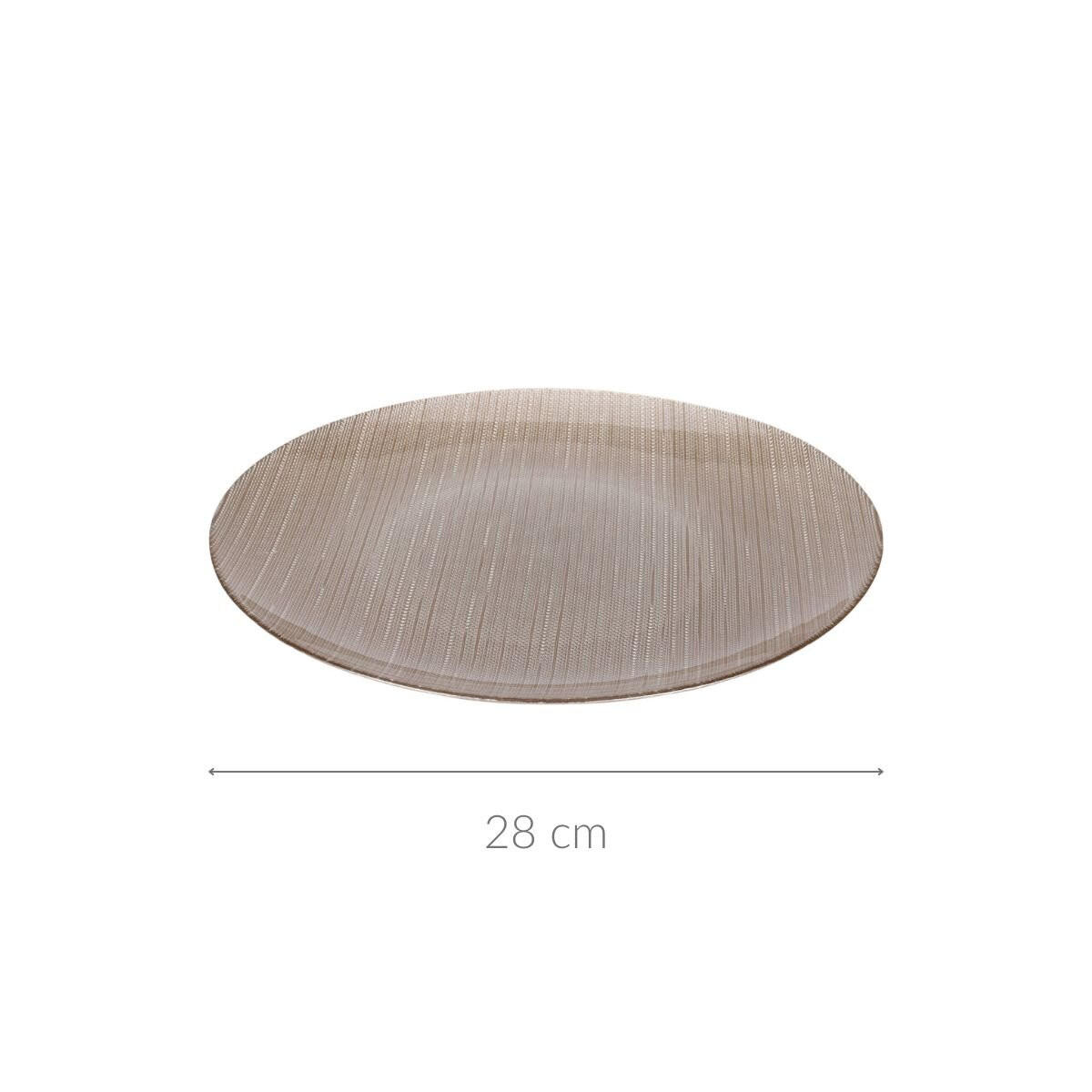 GLASTELLER Karneol Ø 28 cm - Goldfarben, Glas (28cm) - Home Styling Collection