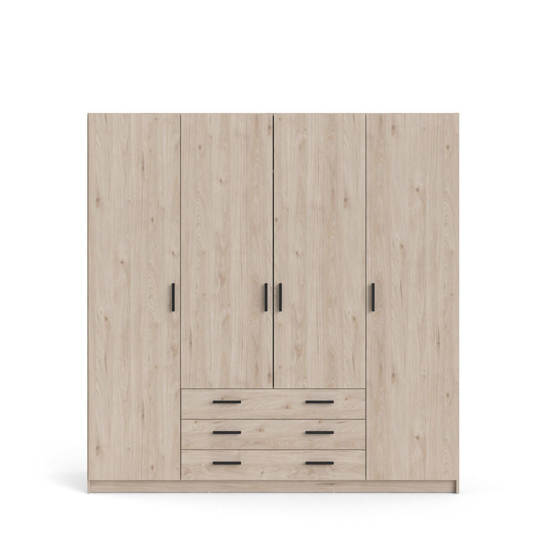 KLEIDERSCHRANK Hickory-Dekor - Braun, Holzwerkstoff (196/201/50cm) - ebuy24