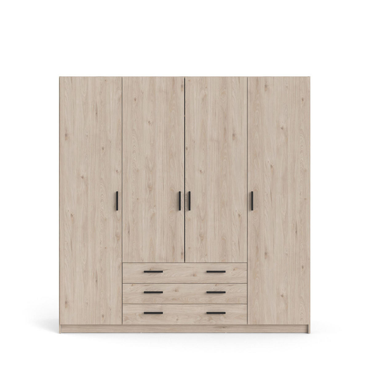 KLEIDERSCHRANK Hickory-Dekor - Braun, Holzwerkstoff (196/201/50cm) - ebuy24
