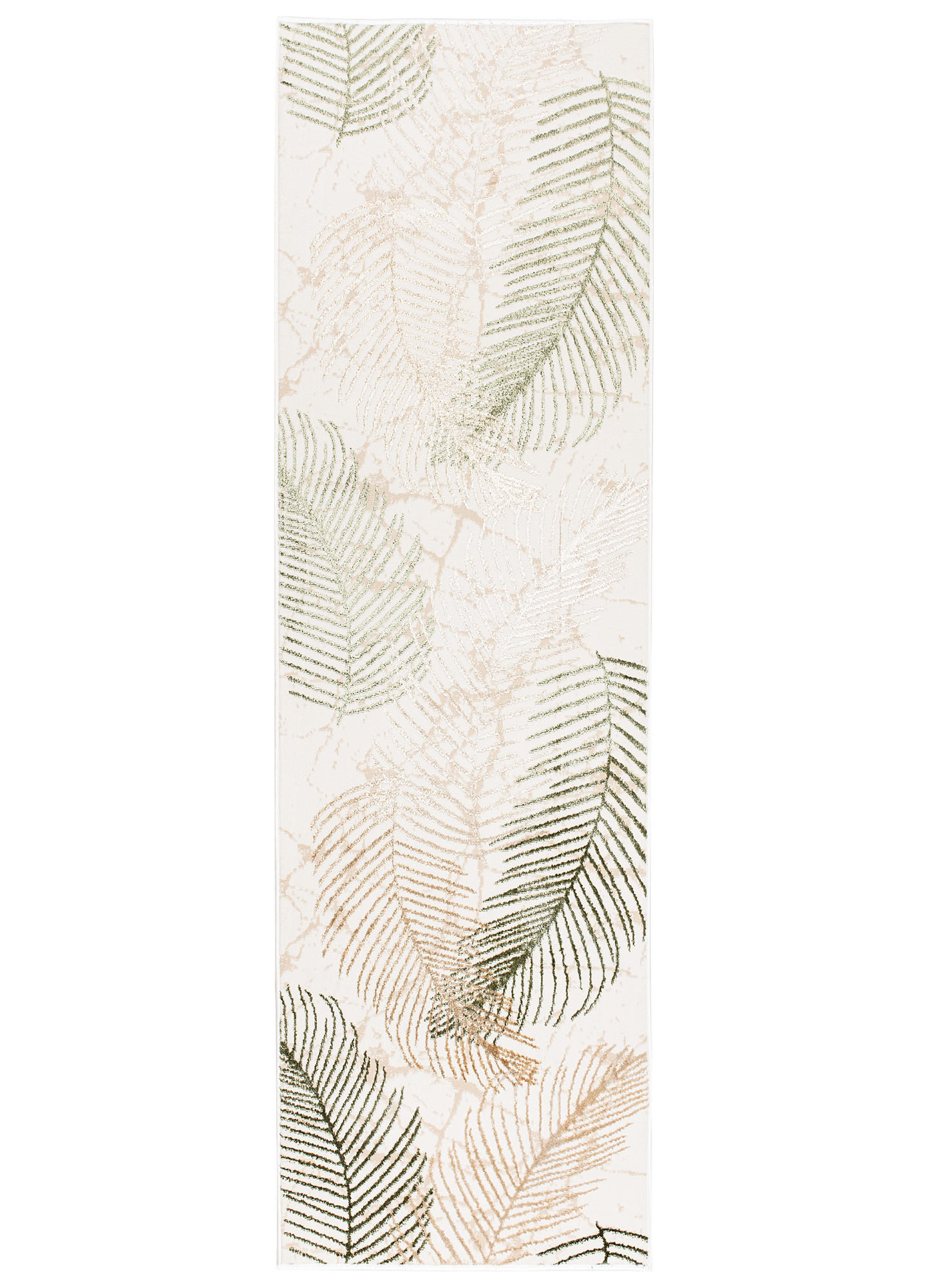 LÄUFER Crystal Hellgrün Palmenblätter 80/1300 cm - Hellgrün, Textil (80/1300cm) - Tapiso