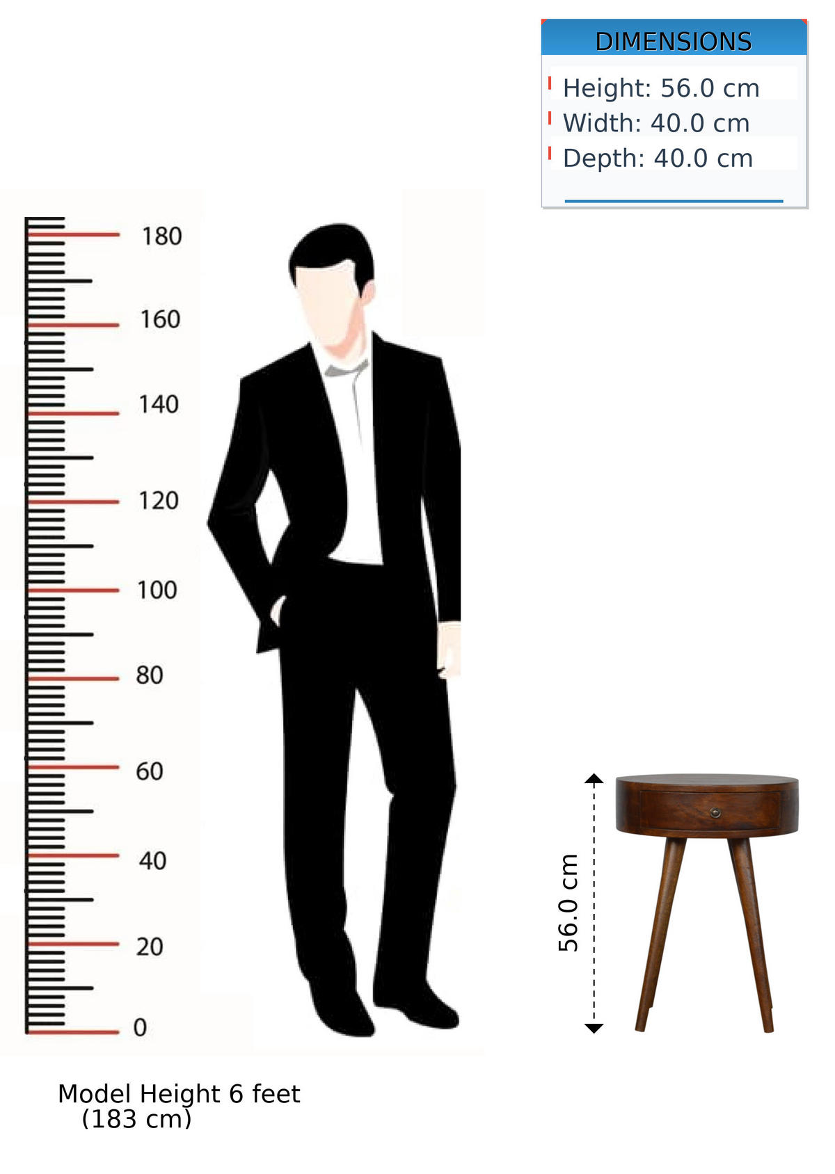 NACHTTISCH aus Massivholz, 1 Schublade, Nordische Beine, Braun - Messingfarben/Braun, Holz/Metall (40/56/40cm) - Artisan Furniture