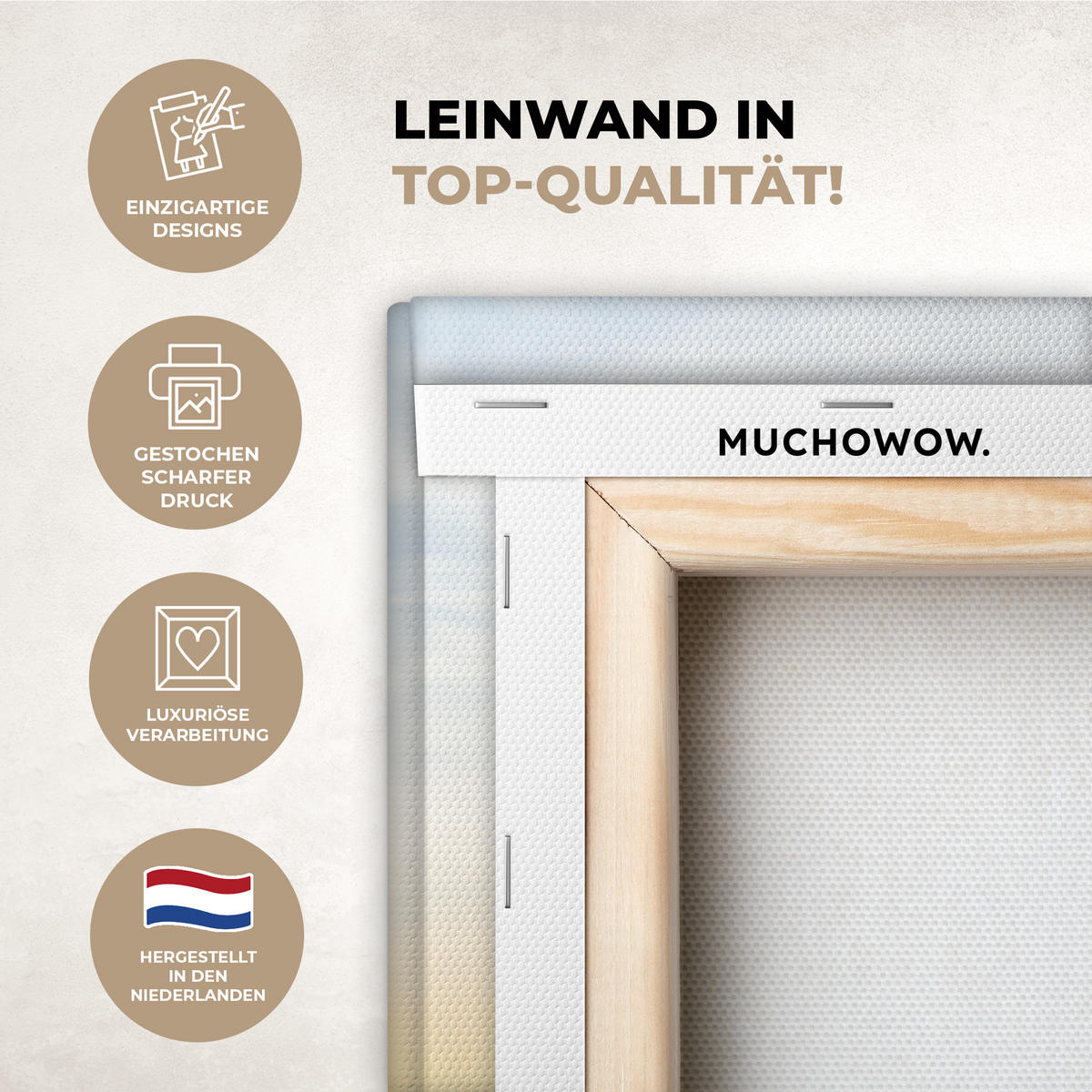 LEINWANDBILD Strand - Sonne - Düne - Gras - Sand - Horizont Wanddeko 40x60 cm - Hellblau, Textil (40/60cm) - MuchoWow