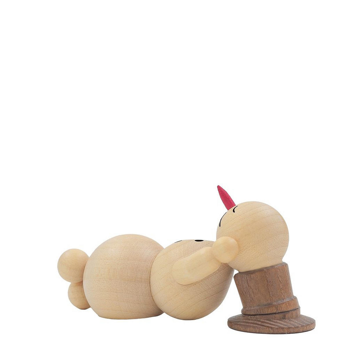 HOLZFIGUR Schneemann schlafend 4 cm - Multicolor, Holz (10/4/0.1cm)