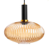 PENDELLEUCHTE Paris - Goldfarben/Bernsteinfarben, Glas/Metall (30/30/117cm) - kiki design