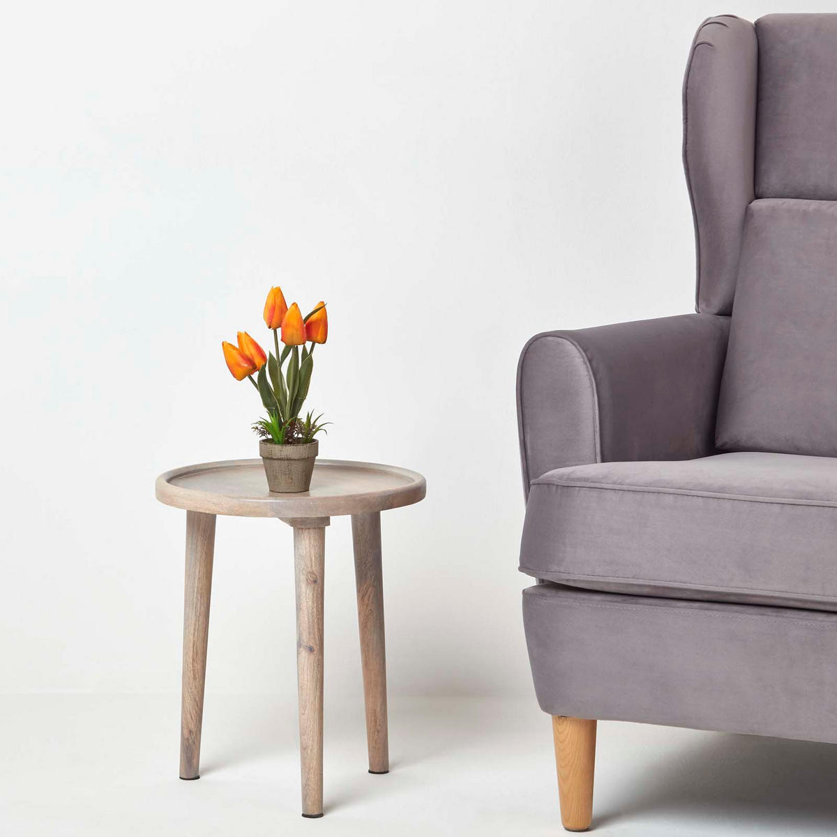 KUNSTBLUMEN Tulpen orange im Steinoptik-Topf, 27 cm - Orange, Kunststoff (27cm) - Homescapes