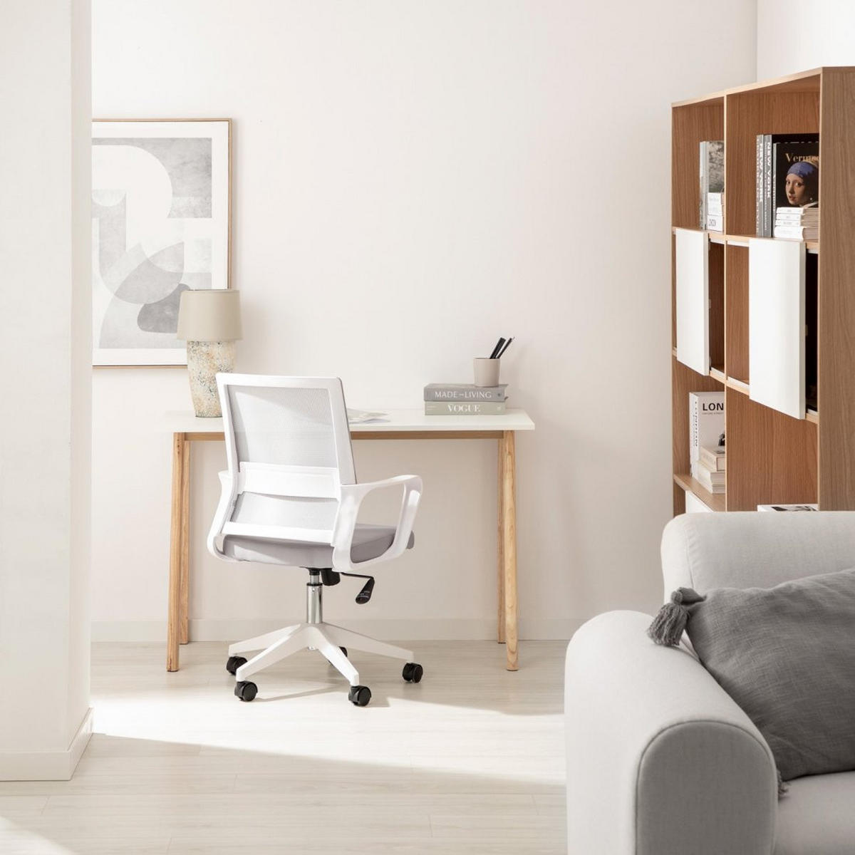 SCHREIBTISCHSTUHL Sayla 60 cm x 95-105 cm - Grau, Kunststoff (60/95/60cm) - Klast Home