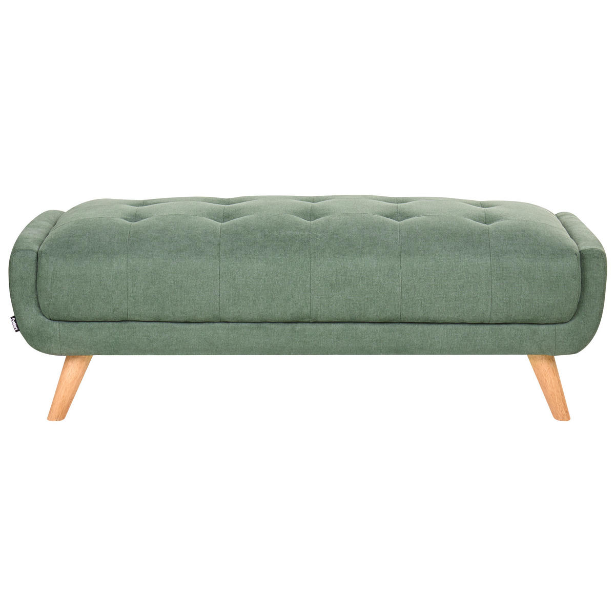 OTOMAN Látka Zelený Habo - světle hnědá, textil (134/42/60cm) - Beliani