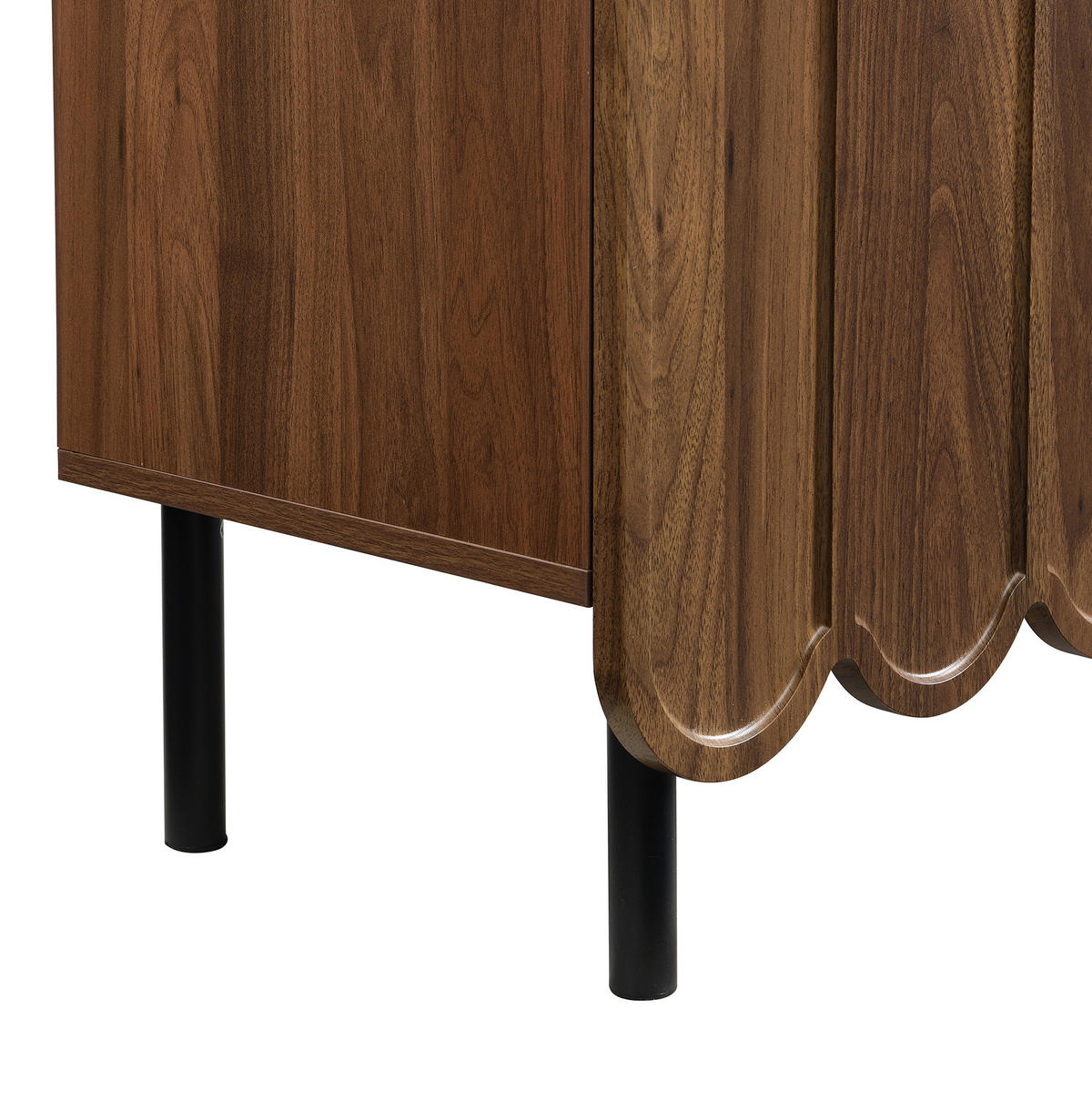 SIDEBOARD 120/35/80 cm Walnussfarben aus MDF mit Wellentüren - Naturfarben, Holzwerkstoff (35/80/120cm) - OKMYHOME
