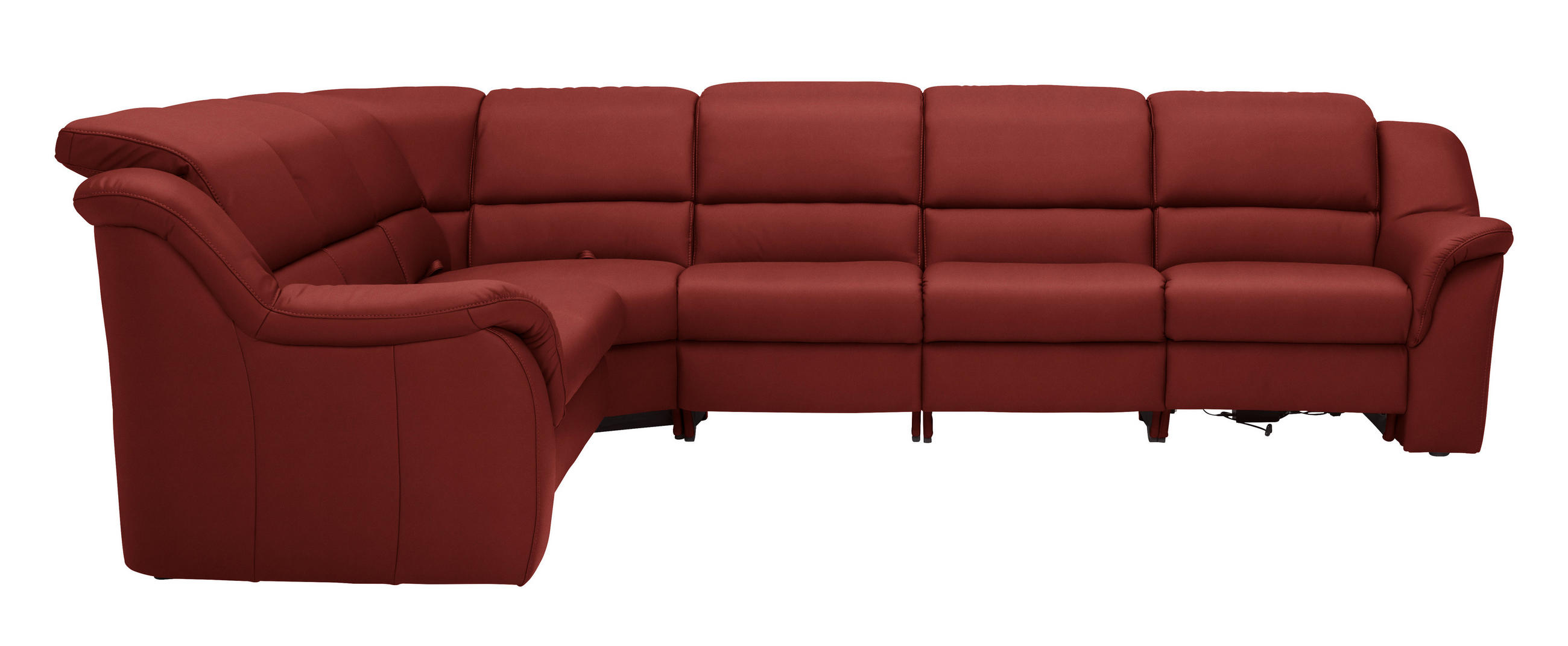 ECKSOFA 260/324 cm  in Echtleder Rotorange  260/324 cm  - Rotorange/Schwarz, KONVENTIONELL, Leder/Kunststoff (260/324cm) - Cantus