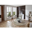 RELAXSESSEL in Leder Silberfarben  - Edelstahlfarben/Silberfarben, Design, Leder/Metall (78/112/85cm) - Cantus