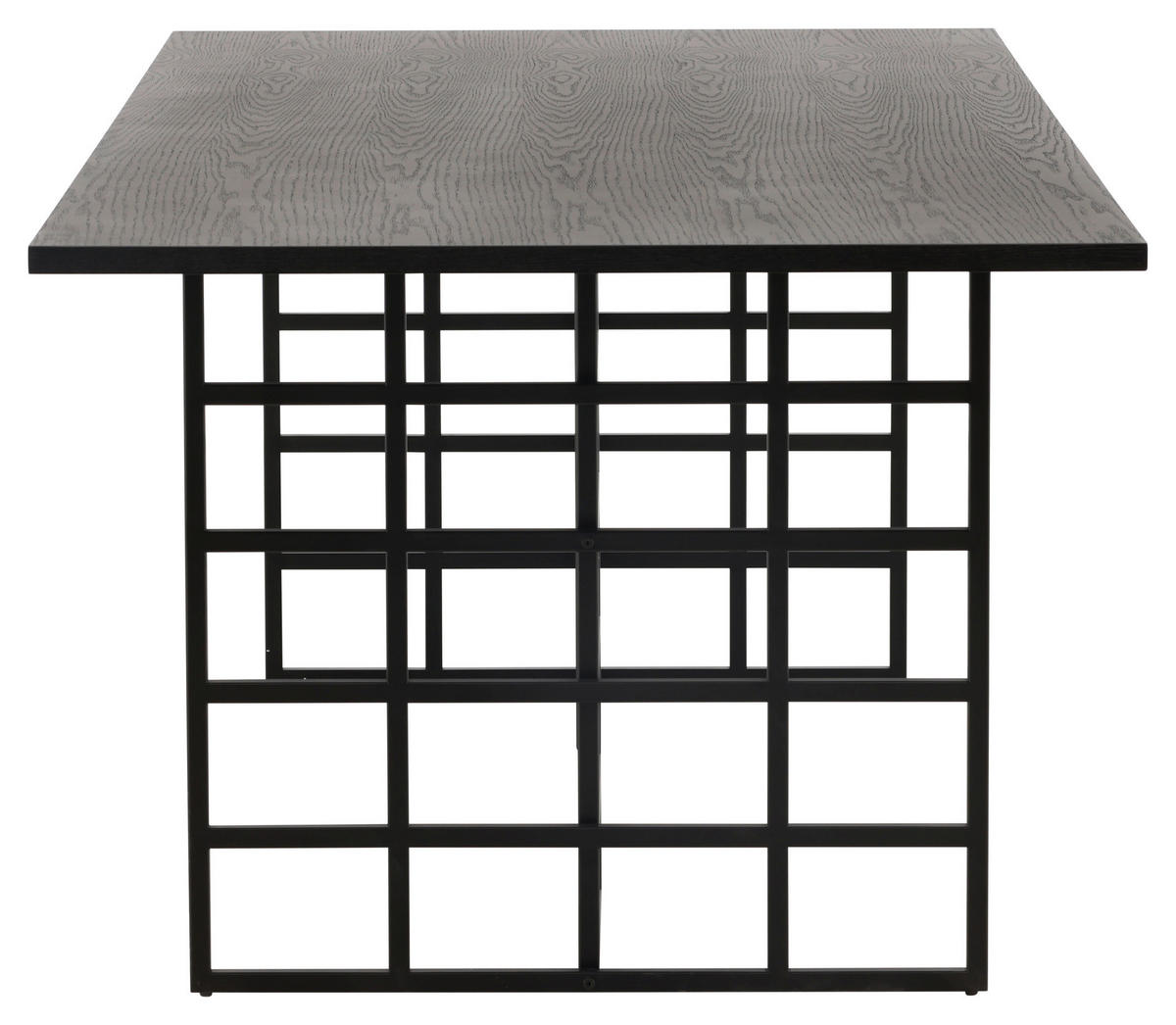 ESSTISCH Eukalyptusholz rechteckig Schwarz  - Schwarz, Design, Holz/Metall (220/100/75cm) - Livetastic