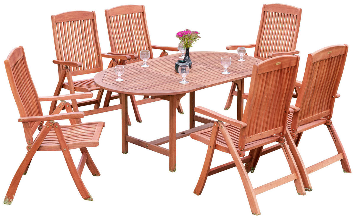 GARTENSET 7-teilig  - Naturfarben, KONVENTIONELL, Holz - Gardenson