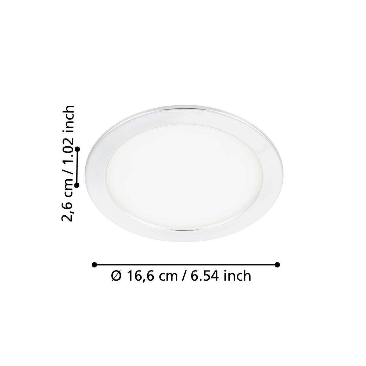 LED-EINBAUSPOT Fueva5 16,6 cm  - Chromfarben/Weiß, Basics, Kunststoff/Metall (16,6cm) - Celina