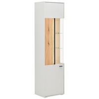 VITRINE in massiv Esche Eschefarben, Hellgrau  - Eschefarben/Anthrazit, KONVENTIONELL, Glas/Holz (53,5/204/37,4cm) - Hom`in