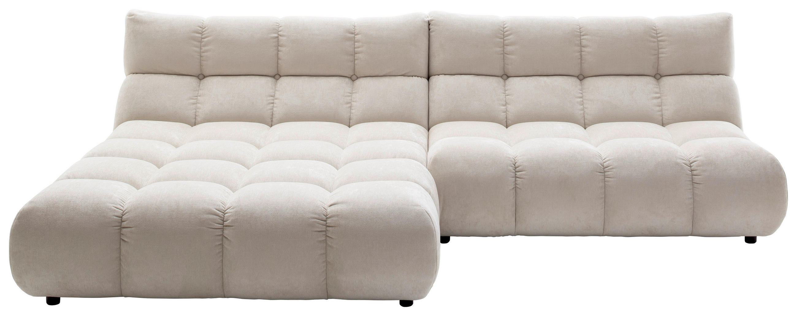 ECKSOFA Chenille Naturfarben  - Schwarz/Naturfarben, Design, Kunststoff/Textil (178/293cm) - Pure Home Lifestyle