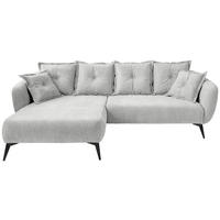 CANAPÉ D'ANGLE in Mikrofaser Weiss  - noir/blanc, Modern, textile/métal (162/277cm) - Livetastic