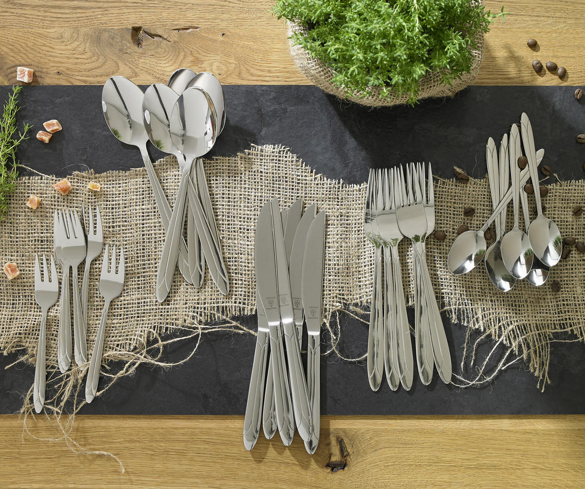 BESTICKSET Classic  60 delar  - stålfärgad, Basics, metall - Justinus