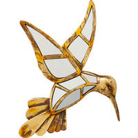 DEKOVOGEL - Goldfarben, Trend, Glas/Kunststoff (27/32/4cm) - Kare-Design