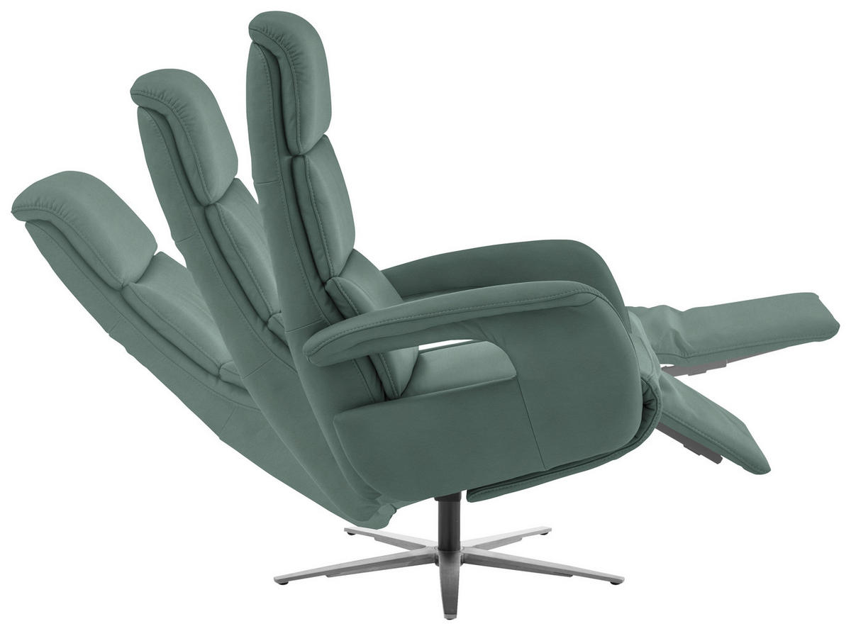 RELAXSESSEL in Leder Opal  - Edelstahlfarben/Opal, Design, Leder/Metall (76/119/86cm) - Dieter Knoll