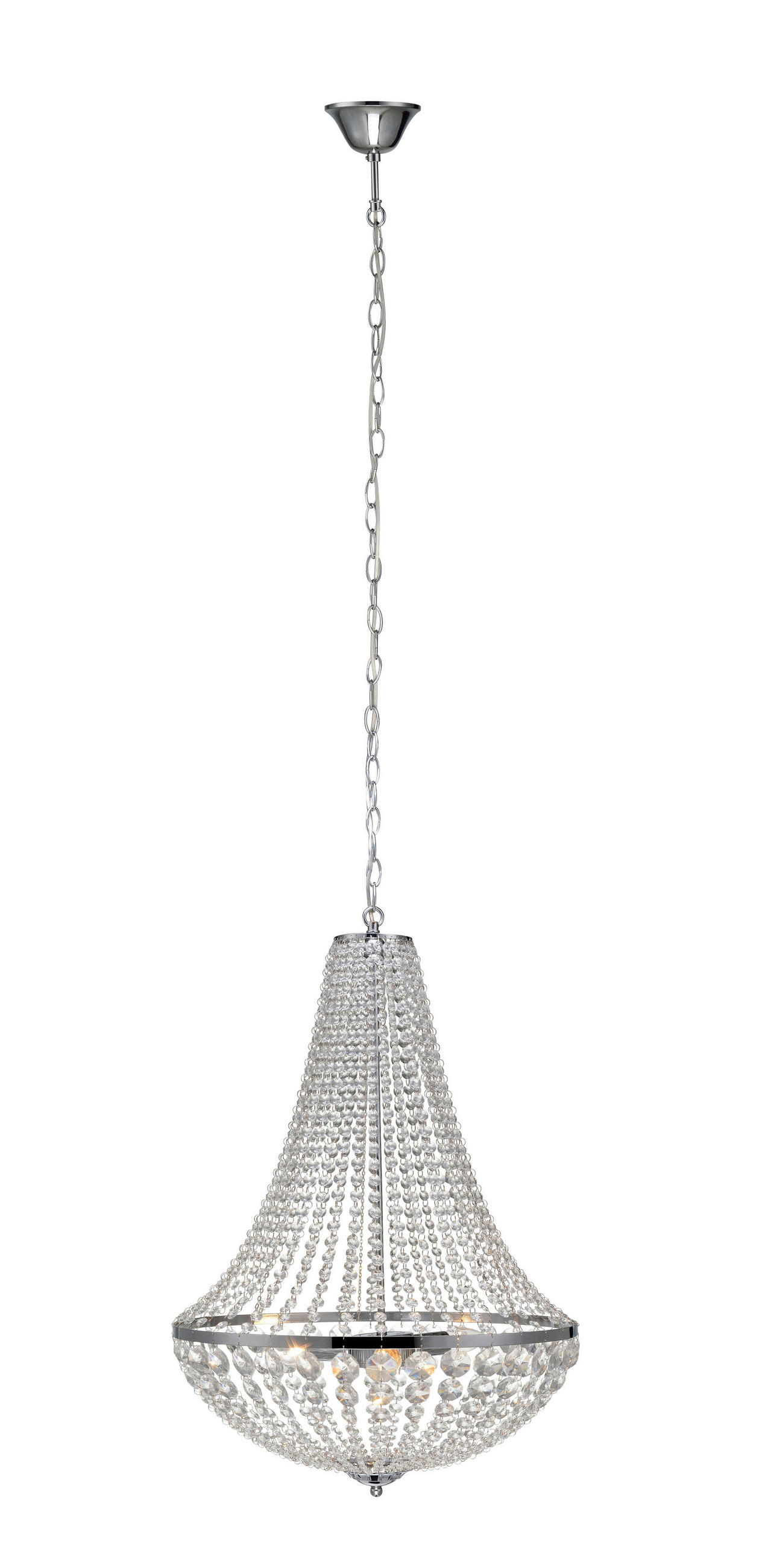 KRONLEUCHTER 50/68 cm   - Klar/Chromfarben, Basics, Glas/Metall (50/68cm) - Markslöjd