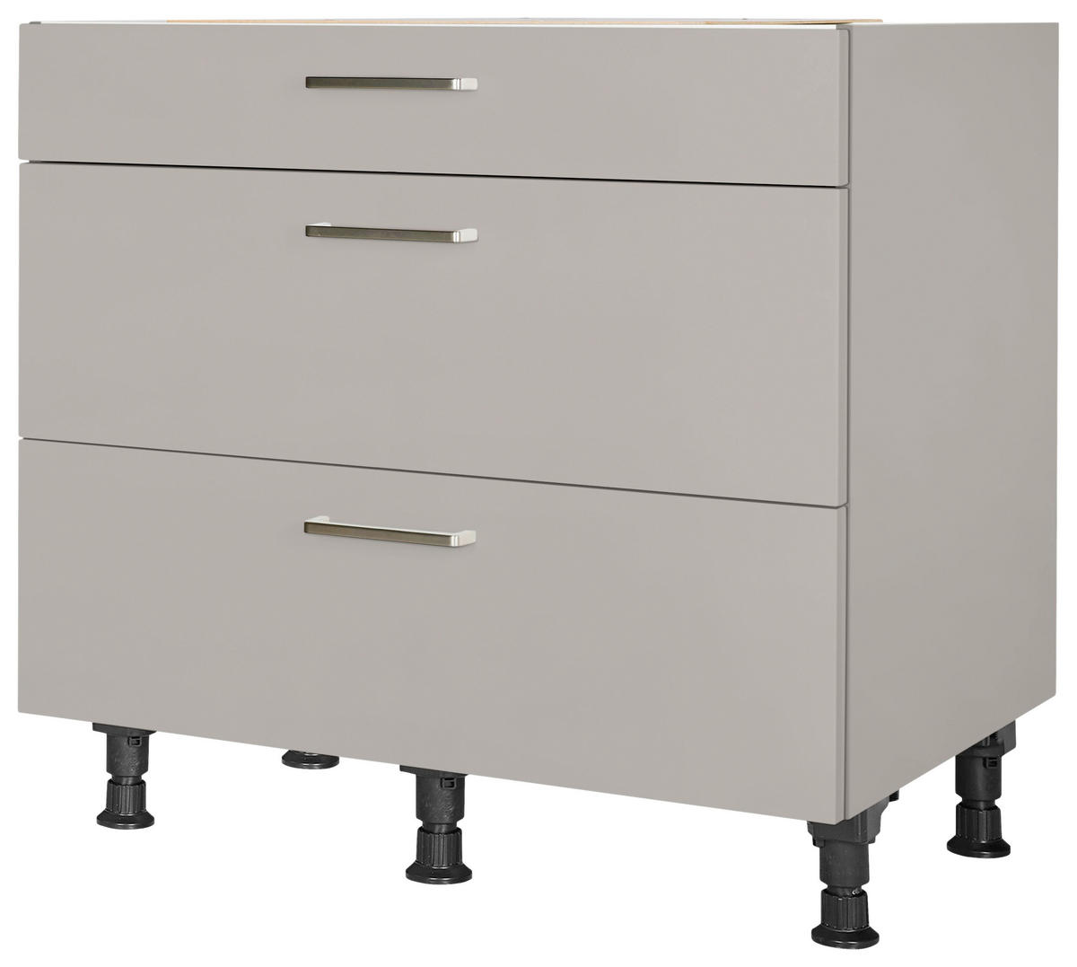 SCHUBKASTENUNTERSCHRANK 90/87/56 cm  in Grau  - Edelstahlfarben/Grau, MODERN, Holzwerkstoff/Metall (90/87/56cm) - Nobilia