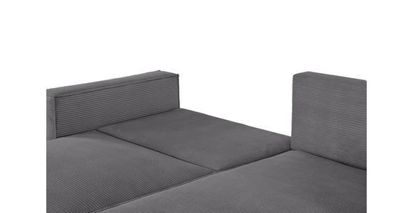 ECKSOFA  in Feincord Dunkelgrau  - Dunkelgrau/Schwarz, KONVENTIONELL, Kunststoff/Textil (242/151cm) - Carryhome