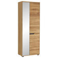 GARDEROBENSCHRANK  in 70/196/40 cm  - Eichefarben/Schwarz, KONVENTIONELL, Glas/Holz (70/196/40cm) - Linea Natura