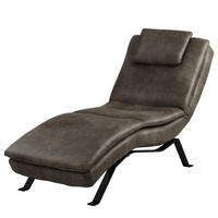 RELAXLIEGE Echtleder Fango  - Fango/Schwarz, Design, Leder/Metall (65/95/171cm) - Celina Home