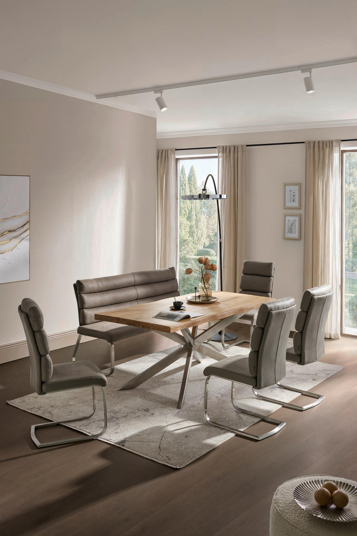 TISCHGESTELL 154/78/73 cm  Metall Edelstahlfarben  - Edelstahlfarben, Design, Metall (154/78/73cm) - Valdera