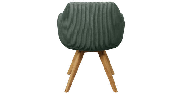 ARMLEHNSTUHL in Cord - Eichefarben/Grün, KONVENTIONELL, Holz/Textil (61/64/58cm) - Linea Natura