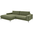 ECKSOFA in Feincord Dunkelgrün  - Dunkelgrün/Schwarz, Design, Textil/Metall (207/293cm) - Dieter Knoll