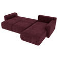 ECKSOFA in Samt Bordeaux  - Chromfarben/Bordeaux, KONVENTIONELL, Kunststoff/Textil (293/195cm) - Carryhome