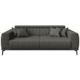 3-SITZER-SOFA  in Webstoff Dunkelgrau  - Dunkelgrau/Schwarz, KONVENTIONELL, Textil/Metall (240/80/113cm) - Carryhome