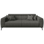 3-SITZER-SOFA Webstoff Dunkelgrau  - Dunkelgrau/Schwarz, KONVENTIONELL, Textil/Metall (240/80/110cm) - Carryhome