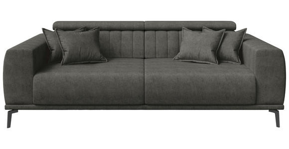 3-SITZER-SOFA  in Webstoff Dunkelgrau  - Dunkelgrau/Schwarz, KONVENTIONELL, Textil/Metall (240/80/113cm) - Carryhome