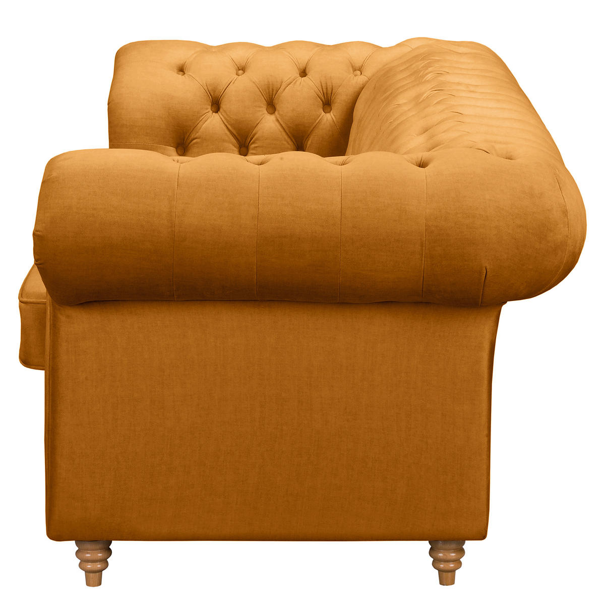 3-SITZER-SOFA Laura Mikrofaser Bernsteinfarben  - Bernsteinfarben/Braun, Design, Holz/Textil (218/75/91cm) - P & B